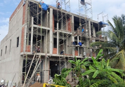 Thi công Nhà phố 3 tầng, 4 căn liền kề.